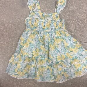 Tommy Bahama Kids Floral Dress in Yellow and Blue